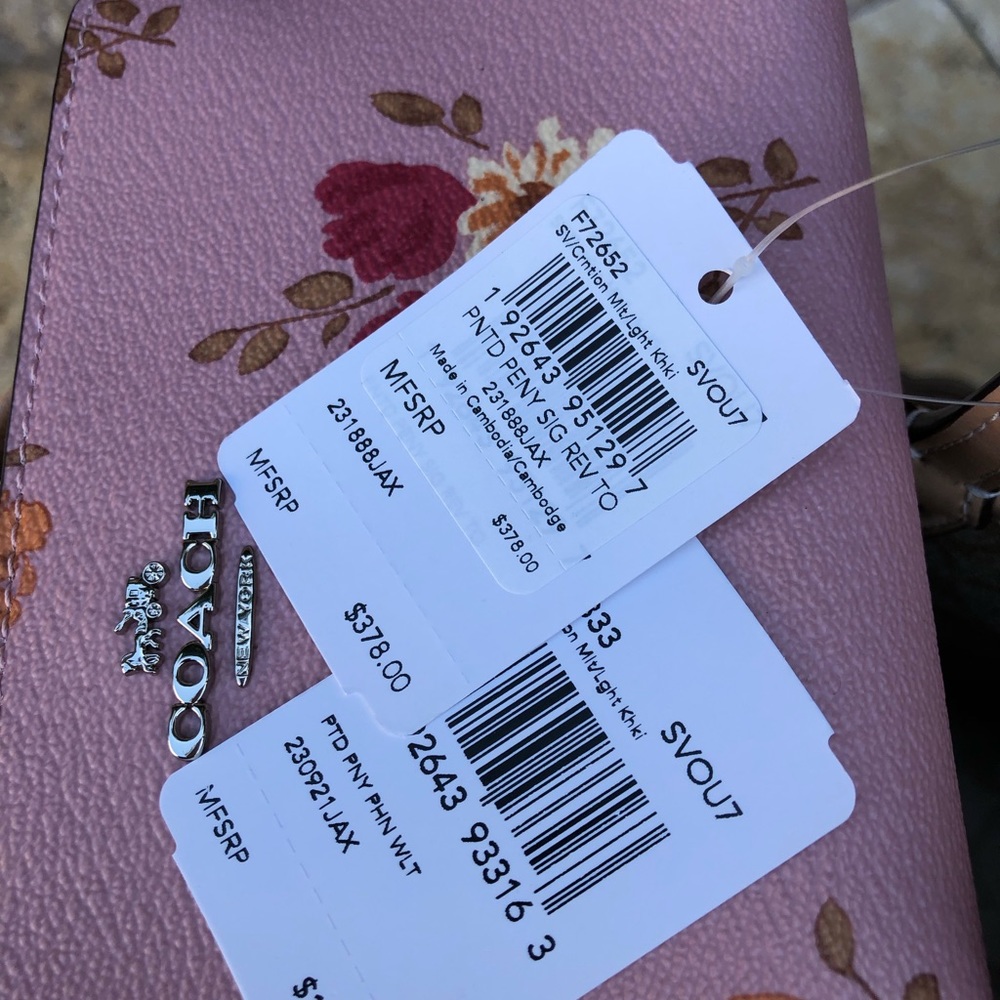 NWT Coach Floral reversible Tote&wristlet&wallet - Picture 2 of 8